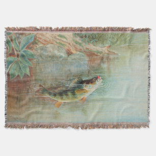 Gelber Barsch von S.A. Kilbourne, Vintage Fisch Decke