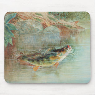 Gelber Barsch von S.A. Kilbourne, Vintage Fisch Mousepad