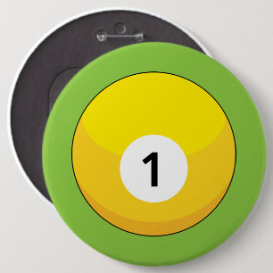 Gelber Billardball Nummer Eins Button