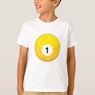 Gelber Billardball Nummer Eins T-Shirt