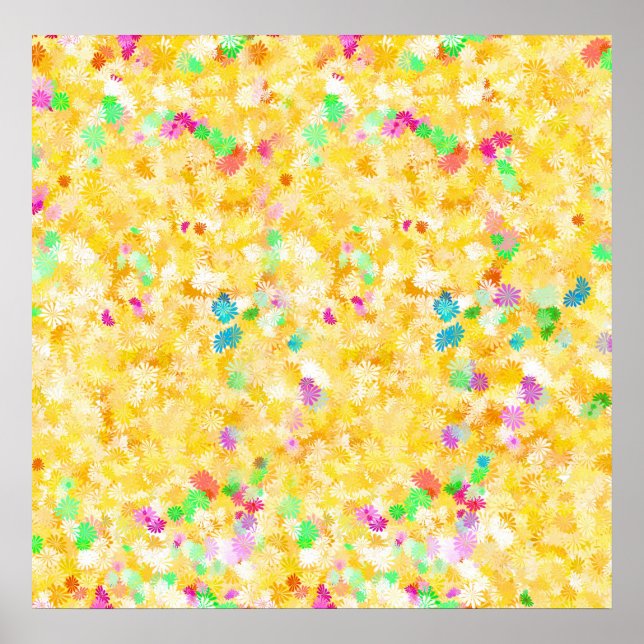 Gelber Blumenhintergrund Poster (Vorne)