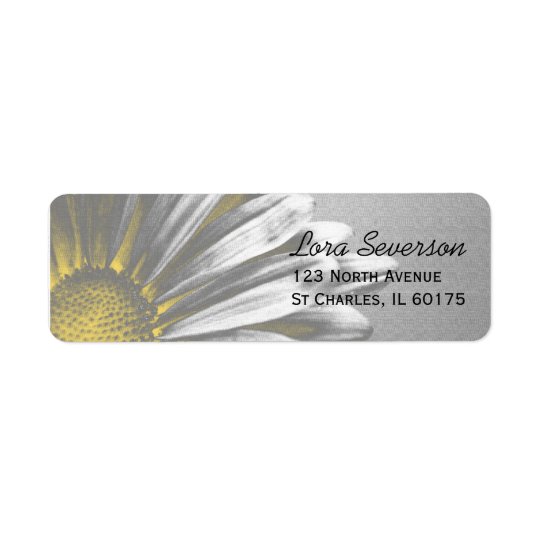 Gelber Blumenhöhepunkt-Rücksendeadresse-Aufkleber