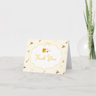 Gelber Bogen süß wie Honig Biene Baby Shower Dankeskarte