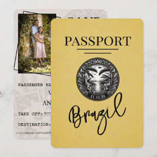 Gelber Brasilien-Pass Save the Date