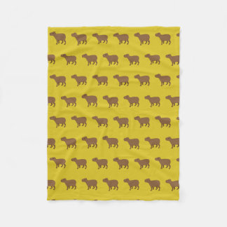 gelber Capybara Fleecedecke