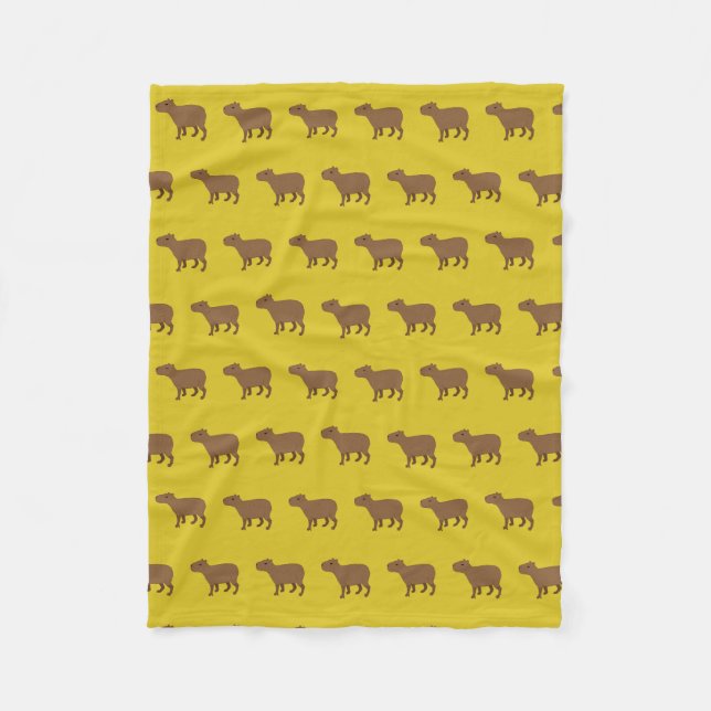 gelber Capybara Fleecedecke (Vorderseite)