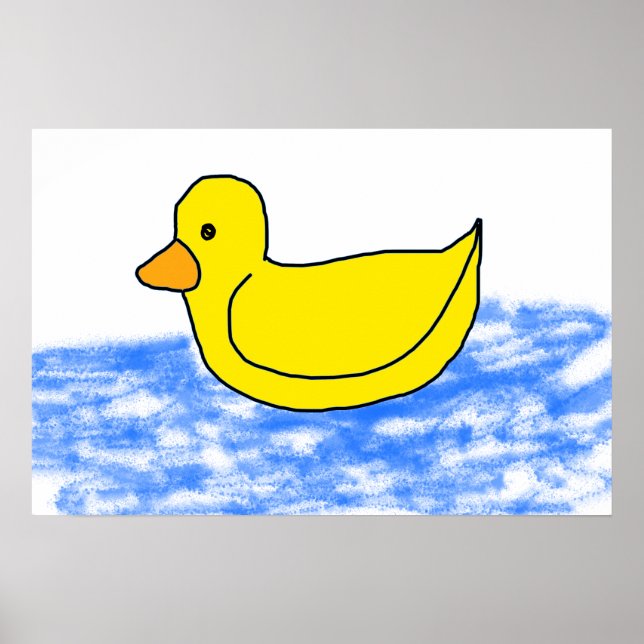 Gelber Cartoon Ducky Poster (Vorne)