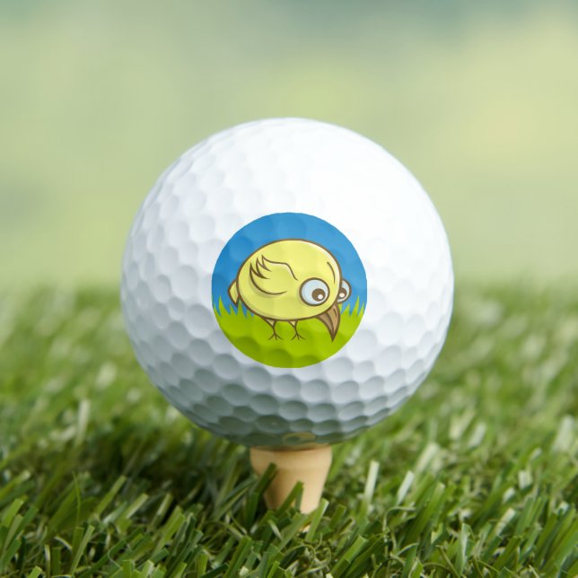 Gelber Cartoon Golfball (Insitu T-Shirt)