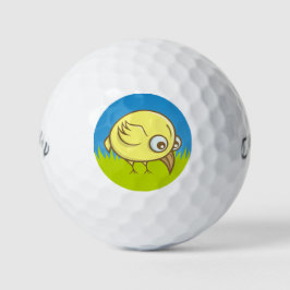 Gelber Cartoon Golfball