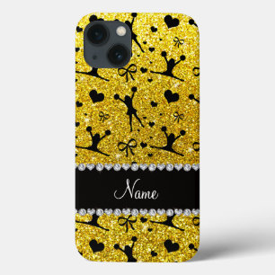 Gelber cheerleading NeonGlitter des individuellen Case-Mate iPhone Hülle