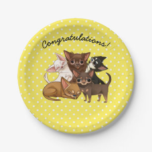 Gelber Chihuahua-Papier-Party-Teller Pappteller