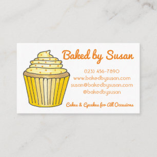 Gelber Cupcake Kuchen gebacken von Bäckerei Kondit Visitenkarte