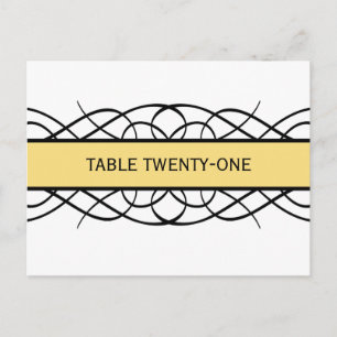 Gelber Deko Geblüht Tischnummer Postkarte