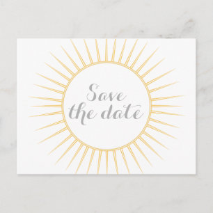 Gelber Deko Retro Save the Date Postkarte