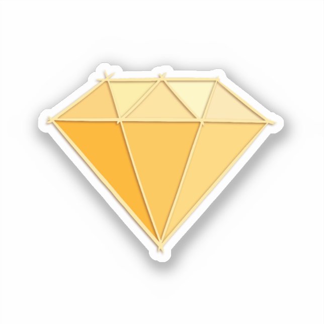 Gelber Diamant Edelsteinschmuck. 50 Goldene Hochze Aufkleber (Vorderseite)