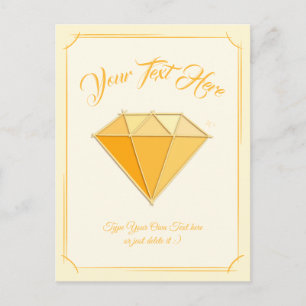 Gelber Diamant Edelsteinschmuck. 50 Goldene Hochze Postkarte