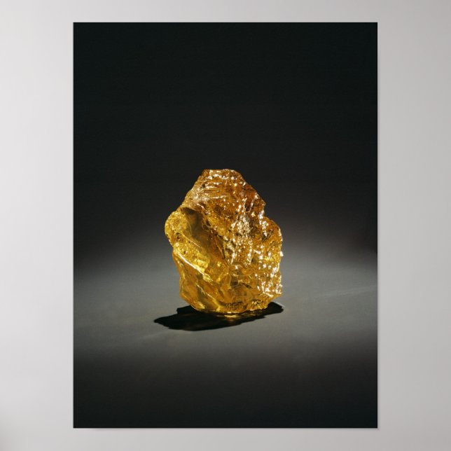 Gelber Diamant im Rohstoff Poster (Vorne)