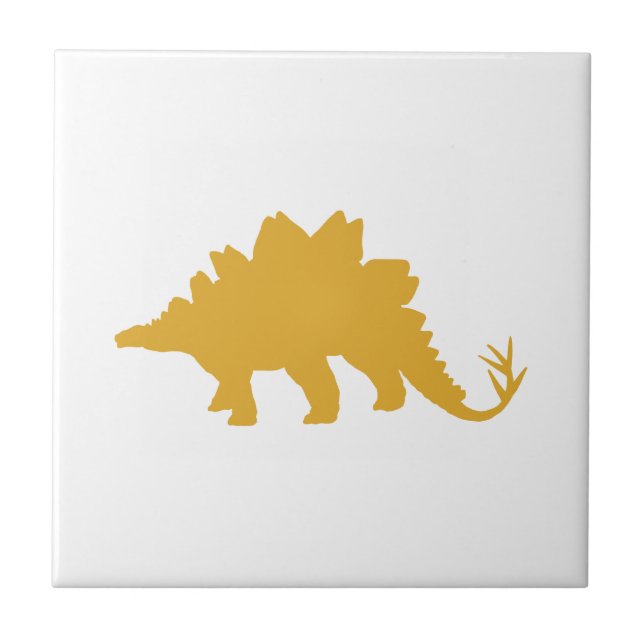 Gelber Dinosaurier Fliese (Vorderseite)