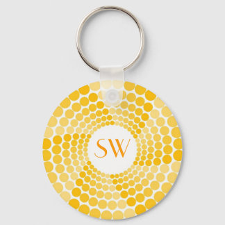Gelber Dot Swirl Schlüsselanhänger