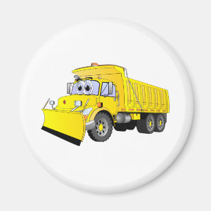 Gelber Dump Truck Cartoon Magnet