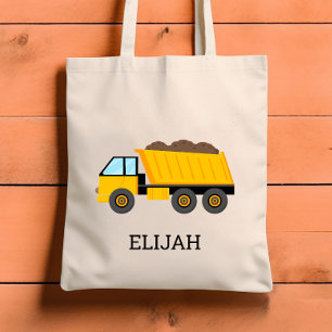 Gelber Dump Truck Kids Personalisierte Konstruktio Tragetasche