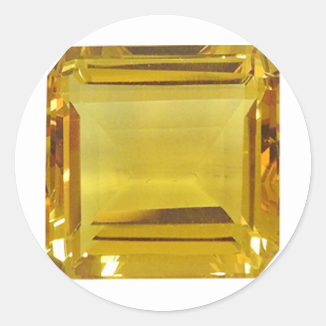 Gelber Edelstein Runder Aufkleber (Vorderseite)