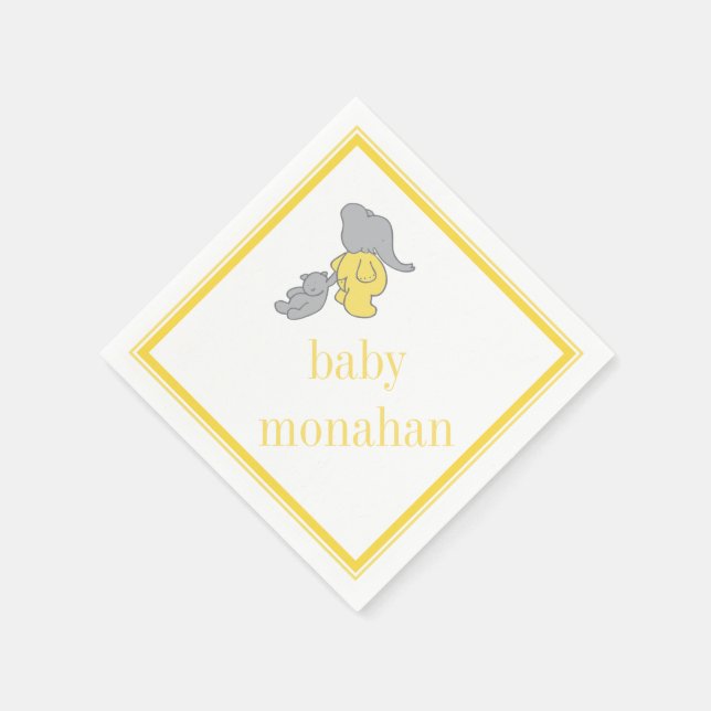 Gelber Elefant | Cocktail Napkin Serviette (Ecke)