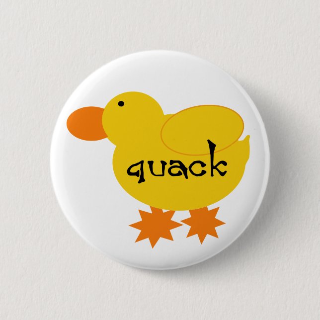 Gelber Enten-Quaken Button (Vorderseite)
