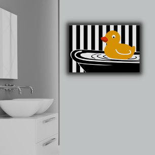 Gelber Enten Schwimmen In Der Badewanne Poster