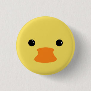 Gelber Enten-Tier-Gesichts-Entwurf Button