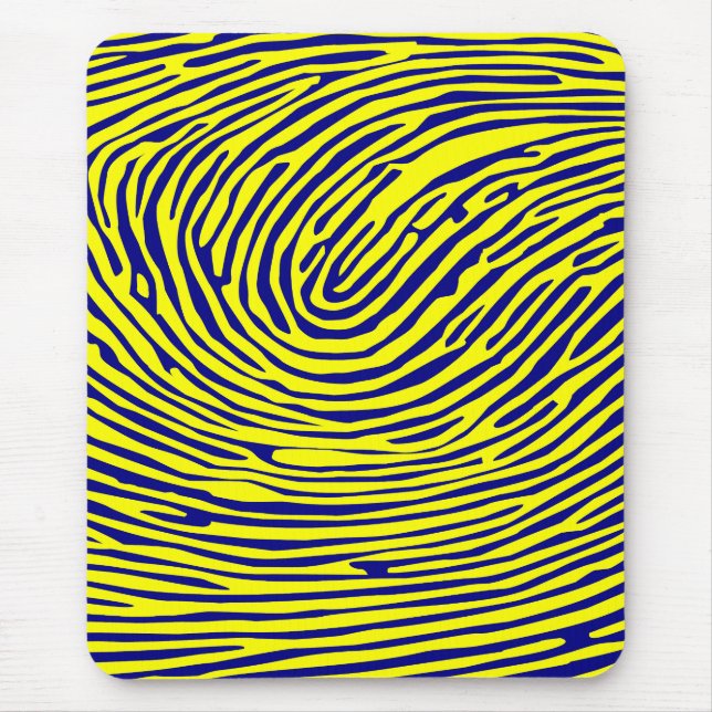 Gelber Fingerprint Minimalistisch Mousepad (Vorne)