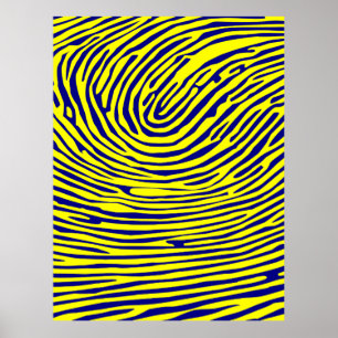 Gelber Fingerprint Minimalistisch Poster
