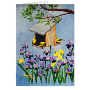 Gelber Fink-leere Karte