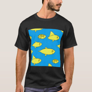Gelber Fisch Handzeichnung Gelber Fisch im Meer Pa T-Shirt