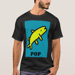 Gelber Fisch Pop Art – Cartoon-Tiersilhouette T-Shirt