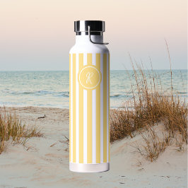 Gelber französischer Strandstreifen, Personalisier Trinkflasche