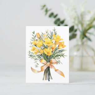 Gelber Freesienblumenstrauß Postkarte