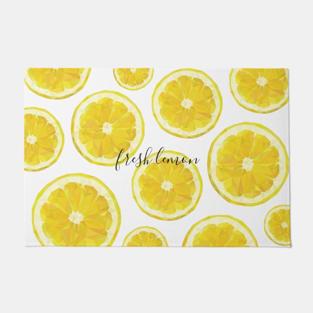 Gelber, frischer Zitronensatz Fußmatte (Vorderseite)