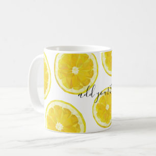 Gelber, frischer Zitronensatz Kaffeetasse
