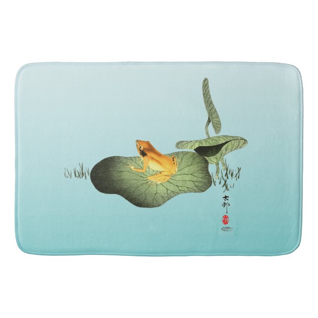 Gelber Frosch auf Lotus Leaf Badematte (Vorderseite)