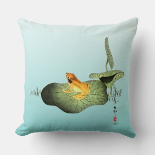 Gelber Frosch auf Lotus Leaf Kissen