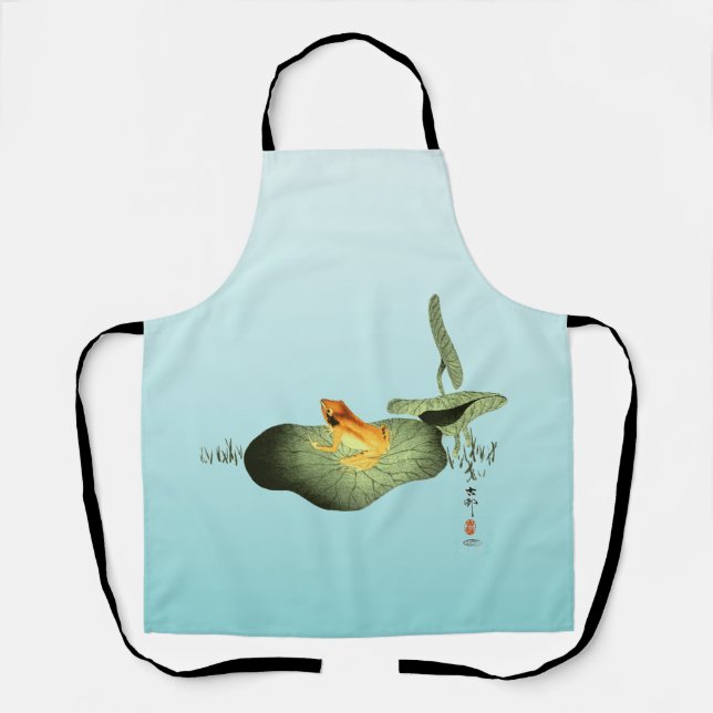 Gelber Frosch auf Lotus Leaf Schürze (Vorderseite)