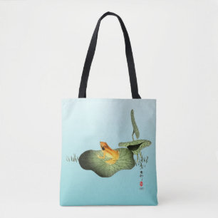 Gelber Frosch auf Lotus Leaf Tasche