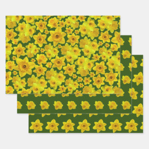 Gelber Frühling - Hochzeit Geschenkpapier Set