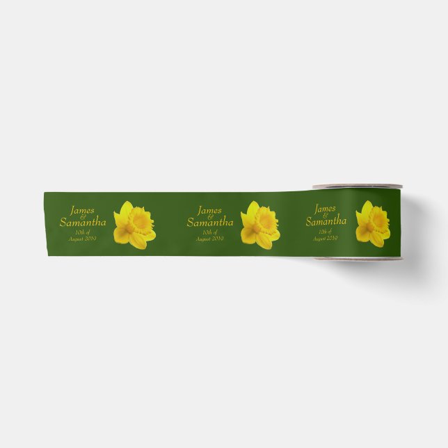 Gelber Frühling - Hochzeit Satinband (Vorderseite)