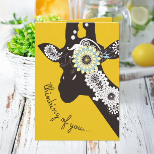 Gelber Funky Cooler Giraffe Humorvolles In-den-Sin Karte