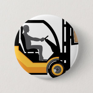 Gelber Gabelstapler Button