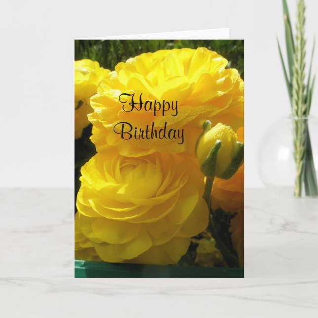 Gelber Geburtstag Karte (Vorderseite)