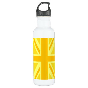 Gelber gelber Gewerkschafts-Jack-britischer Edelstahlflasche