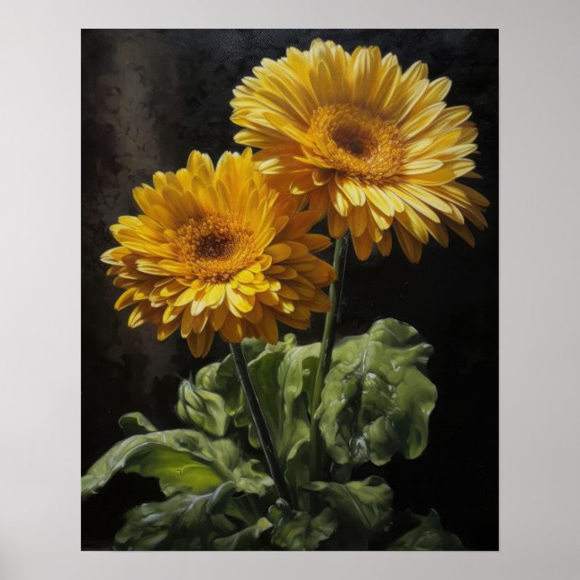 Gelber Gerbera-Daisy-Kunstposter Poster (Vorne)